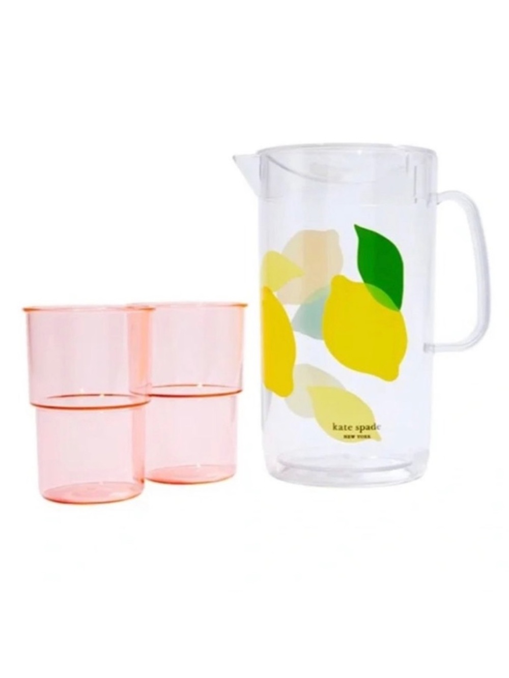 Kate Spade lemons pitcher and glasses